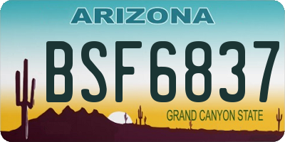 AZ license plate BSF6837