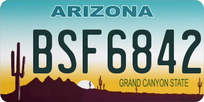 AZ license plate BSF6842