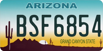 AZ license plate BSF6854