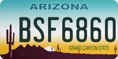 AZ license plate BSF6860