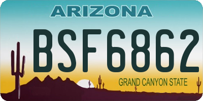 AZ license plate BSF6862