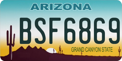 AZ license plate BSF6869