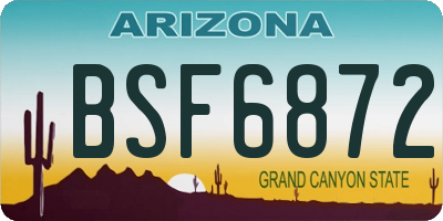 AZ license plate BSF6872