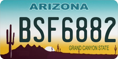 AZ license plate BSF6882