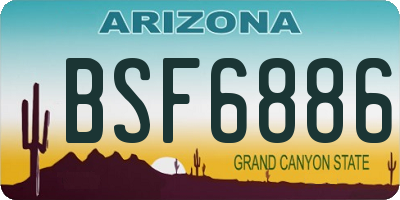 AZ license plate BSF6886