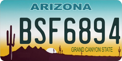 AZ license plate BSF6894