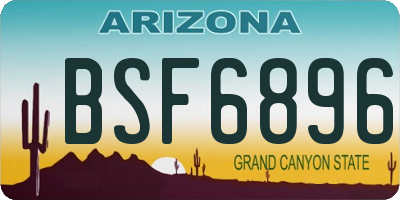 AZ license plate BSF6896