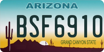 AZ license plate BSF6910