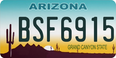 AZ license plate BSF6915