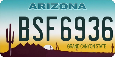 AZ license plate BSF6936