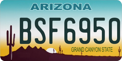 AZ license plate BSF6950