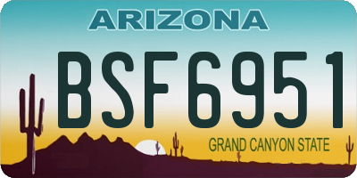 AZ license plate BSF6951