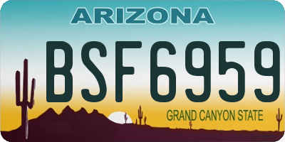 AZ license plate BSF6959