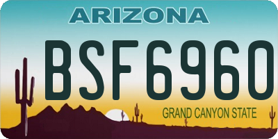 AZ license plate BSF6960