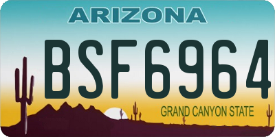 AZ license plate BSF6964