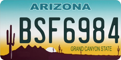 AZ license plate BSF6984