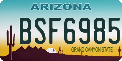 AZ license plate BSF6985