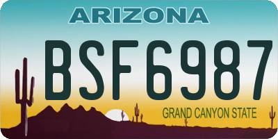 AZ license plate BSF6987