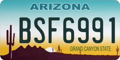 AZ license plate BSF6991