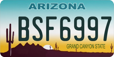AZ license plate BSF6997