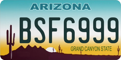 AZ license plate BSF6999