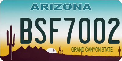 AZ license plate BSF7002