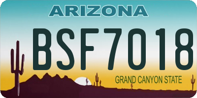 AZ license plate BSF7018