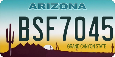 AZ license plate BSF7045