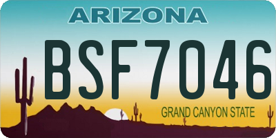 AZ license plate BSF7046