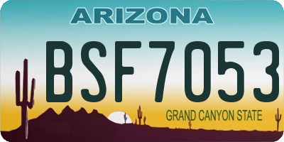 AZ license plate BSF7053