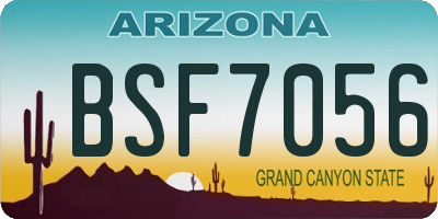 AZ license plate BSF7056