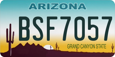 AZ license plate BSF7057