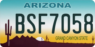 AZ license plate BSF7058