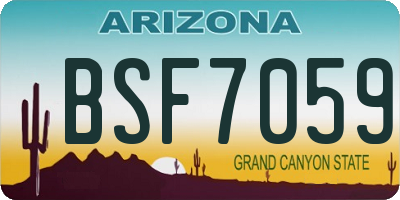 AZ license plate BSF7059