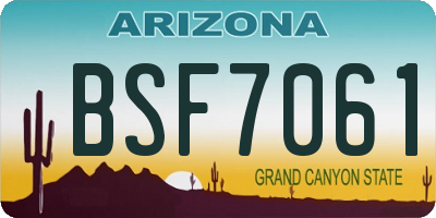 AZ license plate BSF7061