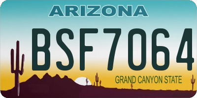 AZ license plate BSF7064