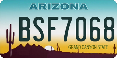 AZ license plate BSF7068