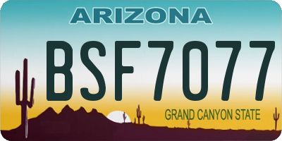 AZ license plate BSF7077