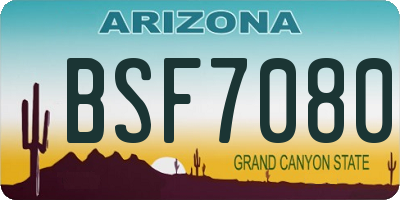 AZ license plate BSF7080