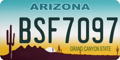 AZ license plate BSF7097