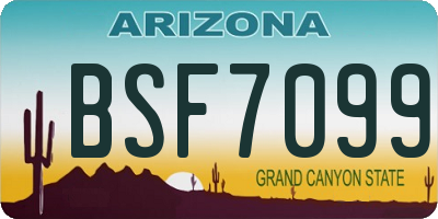 AZ license plate BSF7099