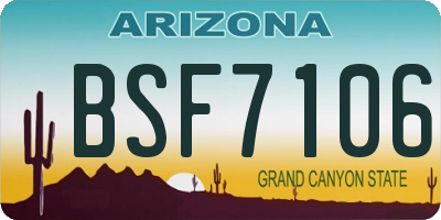 AZ license plate BSF7106