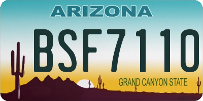 AZ license plate BSF7110