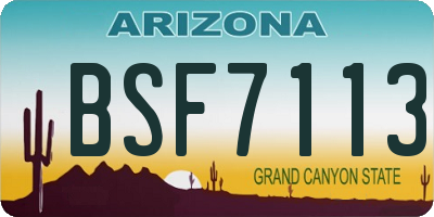 AZ license plate BSF7113