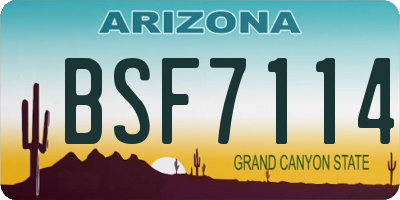 AZ license plate BSF7114