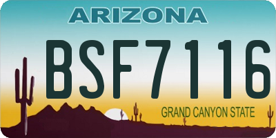 AZ license plate BSF7116
