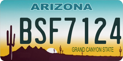 AZ license plate BSF7124