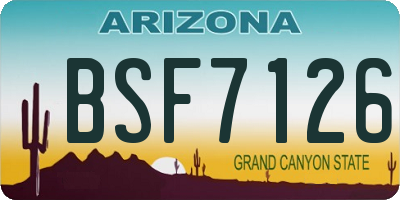 AZ license plate BSF7126