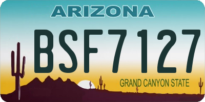 AZ license plate BSF7127