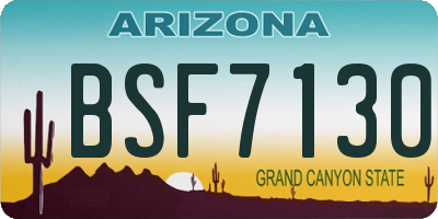 AZ license plate BSF7130